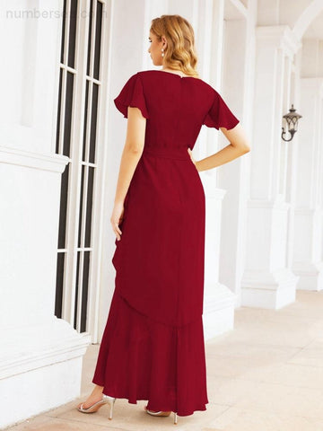 Baoleely Ruffled Bridesmaid Dresses Mermaid Formal Violin Evening Party Prom Gowns 28042