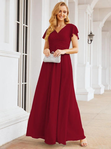 Baoleely Formal Prom Gowns for Mother of The Bride Cap Sleeves Bridesmaid Dress 28047