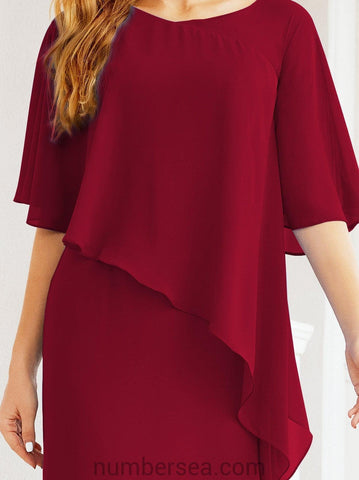 Vestido largo de fiesta formal Sunderly para la madre de la novia con capa de volantes SY28026