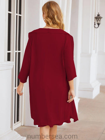 Sunnderly Mother of The Bride Dresses Prom Dress Casual Pleated Dress  SY28065