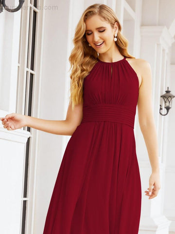 Baoleely Keyhole Bridesmaid Dresses Sleeveless Formal Evening Party Prom Gowns 28043