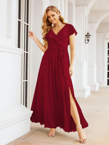 Robes de demoiselle d'honneur à manches flottantes, robes de soirée formelles, robes de bal 28044 