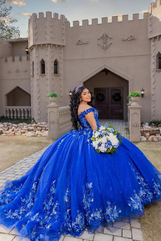 Off the Shoulder Princess Quinceanera Dress with Appliques