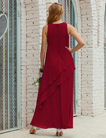 Robe longue en mousseline grande taille pour la mère de la mariée, robe de demoiselle d'honneur de bal de fin d'année SY28019