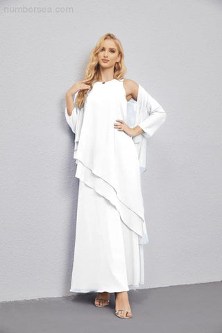 Mother of Bride Dresses with Open Front Lightweight Cardigan Formal Prom Gown  28081