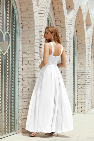 Vestidos de dama de honor con cuello halter, vestido formal de cóctel o de fiesta 28015 