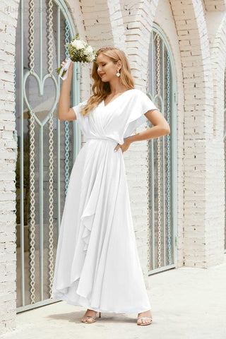 Robe de soirée longue Baoleely pour mère de la mariée, grande taille, col en V, longueur au sol, pour invitée de mariage, 28020