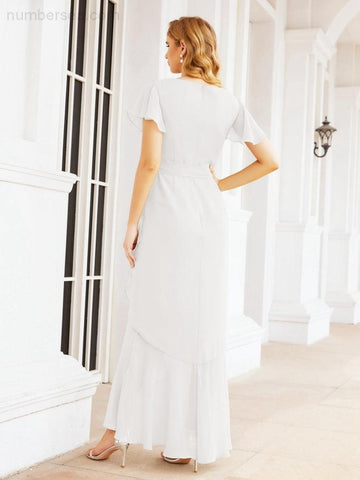 Baoleely Ruffled Bridesmaid Dresses Mermaid Formal Violin Evening Party Prom Gowns 28042