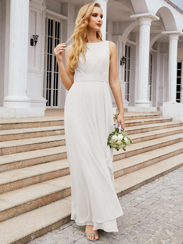 Baoleely Bridesmaid Dresses for Wedding Ruffles Long Formal Prom Gowns 28039