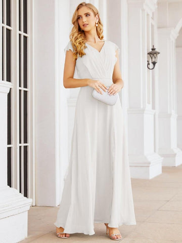 Sunnderly Bridesmaid Dresses Cape Formal Prom Dress Open Back Gowns for Mother of The Bride SY28058