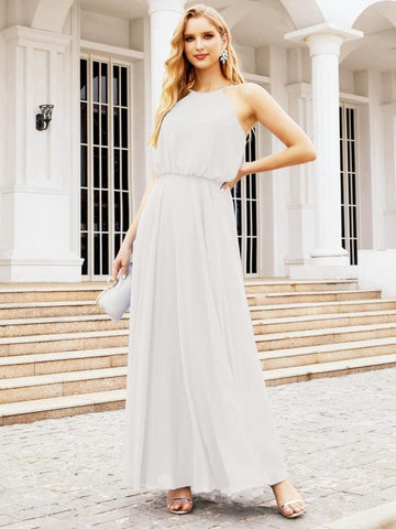 Robe de demoiselle d'honneur longue à col licou Baoleely, robe trapèze formelle pour juniors, 28029