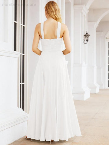 Baoleely Crisscross Halter Bridesmaid Dresses for Party Wedding Evening Prom Maxi Ball Gowns 28053