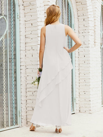 Robe longue en mousseline grande taille pour la mère de la mariée, robe de demoiselle d'honneur de bal de fin d'année SY28019