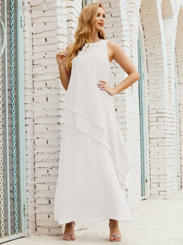 Robe longue en mousseline grande taille pour la mère de la mariée, robe de demoiselle d'honneur de bal de fin d'année SY28019