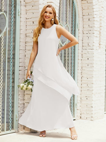 Robe longue en mousseline grande taille pour la mère de la mariée, robe de demoiselle d'honneur de bal de fin d'année SY28019