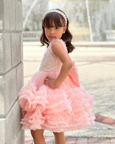 Ball-Gown/Princess Tulle Knee-length Baby Girl Dress