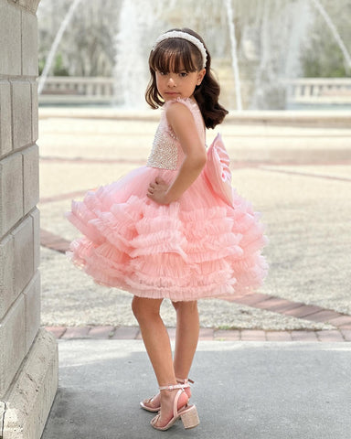 Ball-Gown/Princess Tulle Knee-length Baby Girl Dress