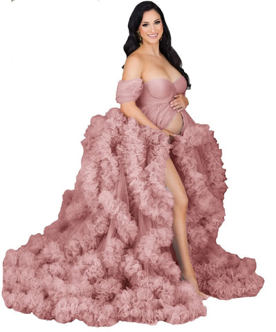 Fluffy Maternity Dress Tulle Robe