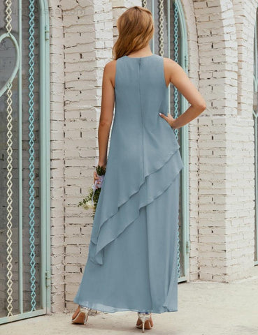 Robe longue en mousseline grande taille pour la mère de la mariée, robe de demoiselle d'honneur de bal de fin d'année SY28019