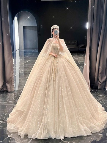 Vestido de novia de corte A con volumen, lujoso y elegante, modelo Y6800