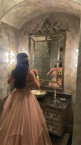 Robe de bal en tulle coupe A unique, robe de soirée tendance Y5395