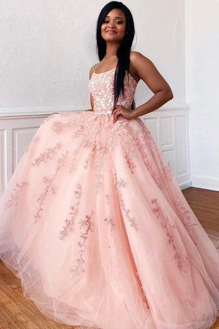 Princess Spaghetti Straps Prom Dress