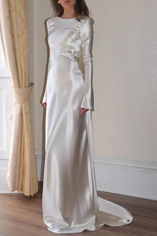 Vestidos de noche sexys sin espalda con cuello redondo para baile de graduación 