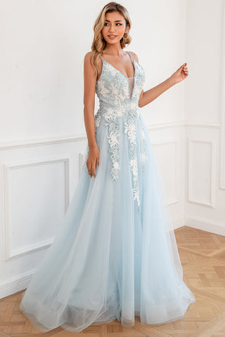 Light Appliques Tulle Prom Dress