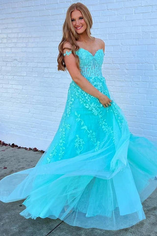 Off the Shoulder Prom Dress with Appliques