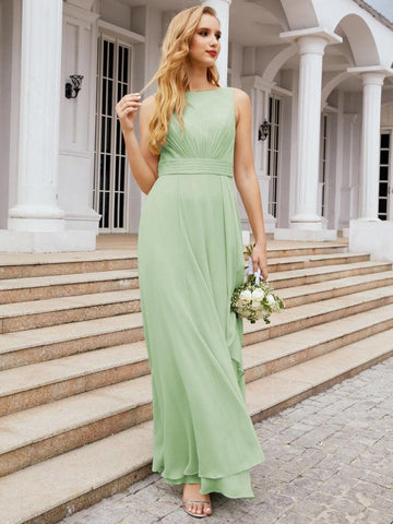 Baoleely Bridesmaid Dresses for Wedding Ruffles Long Formal Prom Gowns 28039