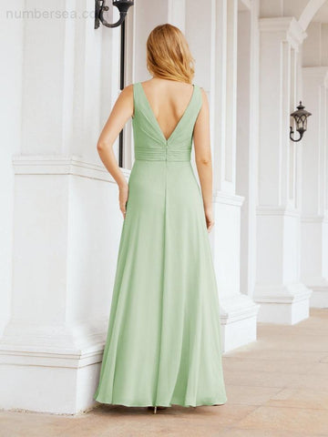 Baoleely Bridesmaid Dresses for Wedding Ruffles Long Formal Prom Gowns 28039