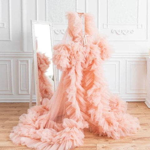 6108#Ruffle Maternity Dress Maternity Photoshoot Robes