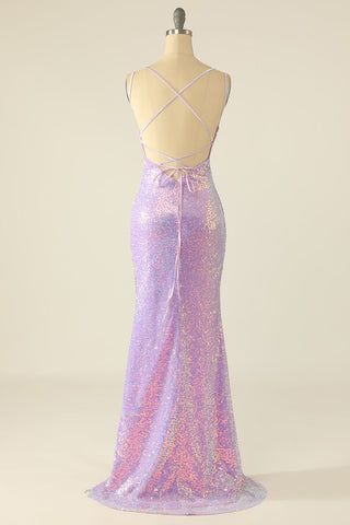 Robe de bal à paillettes avec franges