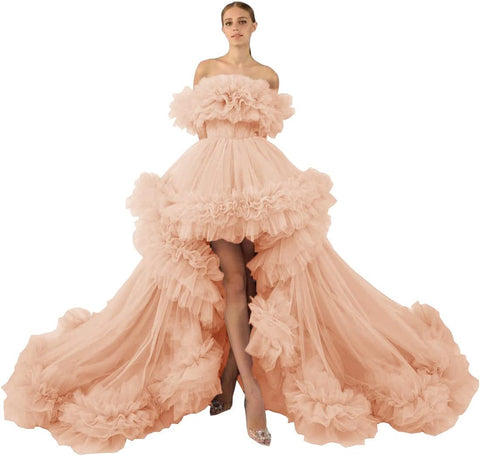 Robe de mariée en tulle à volants pour séance photo de maternité, robe de grossesse transparente à épaules dénudées, robe de bal pour femme enceinte ou baby shower. 