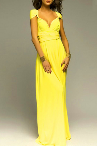 Elegante vestido de noche liso con espalda descubierta y tirantes (20 colores)