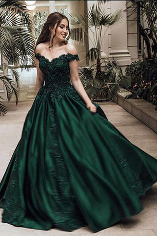 Off Shoulder Prom Gown with Lace