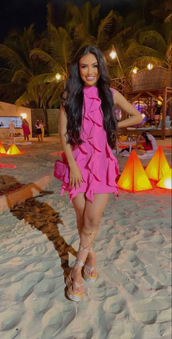 Precioso vestido de fiesta con volantes, modelo Y5162