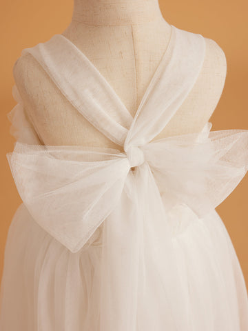 Enchanted Garden Girl Baby Toddler 3D Flower Embellishment Floral Applique Tulle Bow Dress