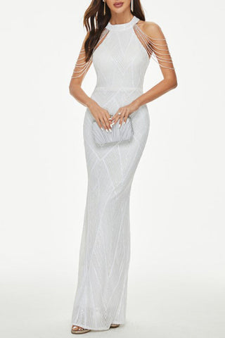 Vestidos de noche elegantes y formales con patchwork liso 