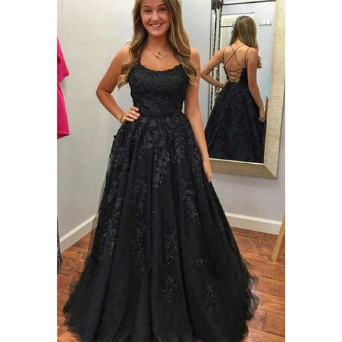 Robe de bal longue trapèze unique à bretelles croisées et décolleté plongeant en tulle bleu ciel