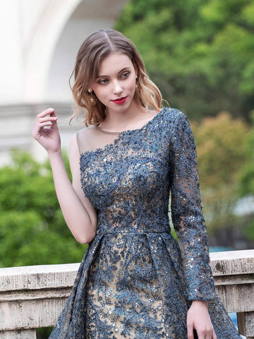 Robe de soirée longue asymétrique style trapèze style Baoleely, sans manches, longueur au sol