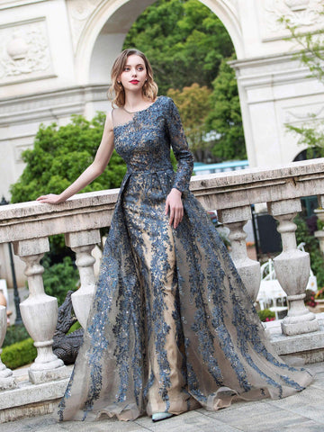 Robe de soirée longue asymétrique style trapèze style Baoleely, sans manches, longueur au sol