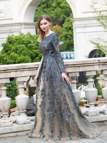 Robe de soirée longue asymétrique style trapèze style Baoleely, sans manches, longueur au sol