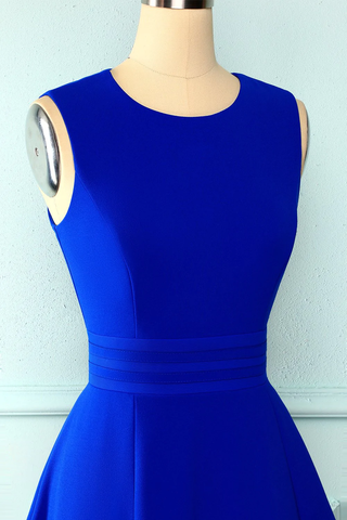 Robe courte bleu roi ravissante pour le bal de fin d'année (8e année) Y672