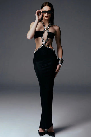 Vintage Gothic Strapless Bodycon Beaded Prom Dress