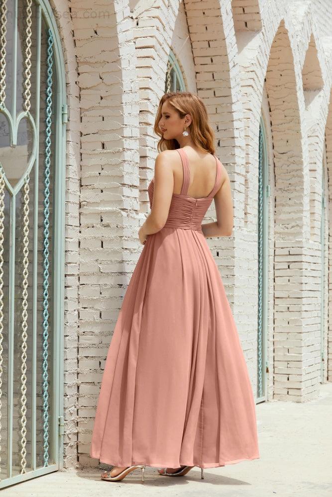 Halter Bridesmaid Dresses Formal Cocktail Prom Gown 28015