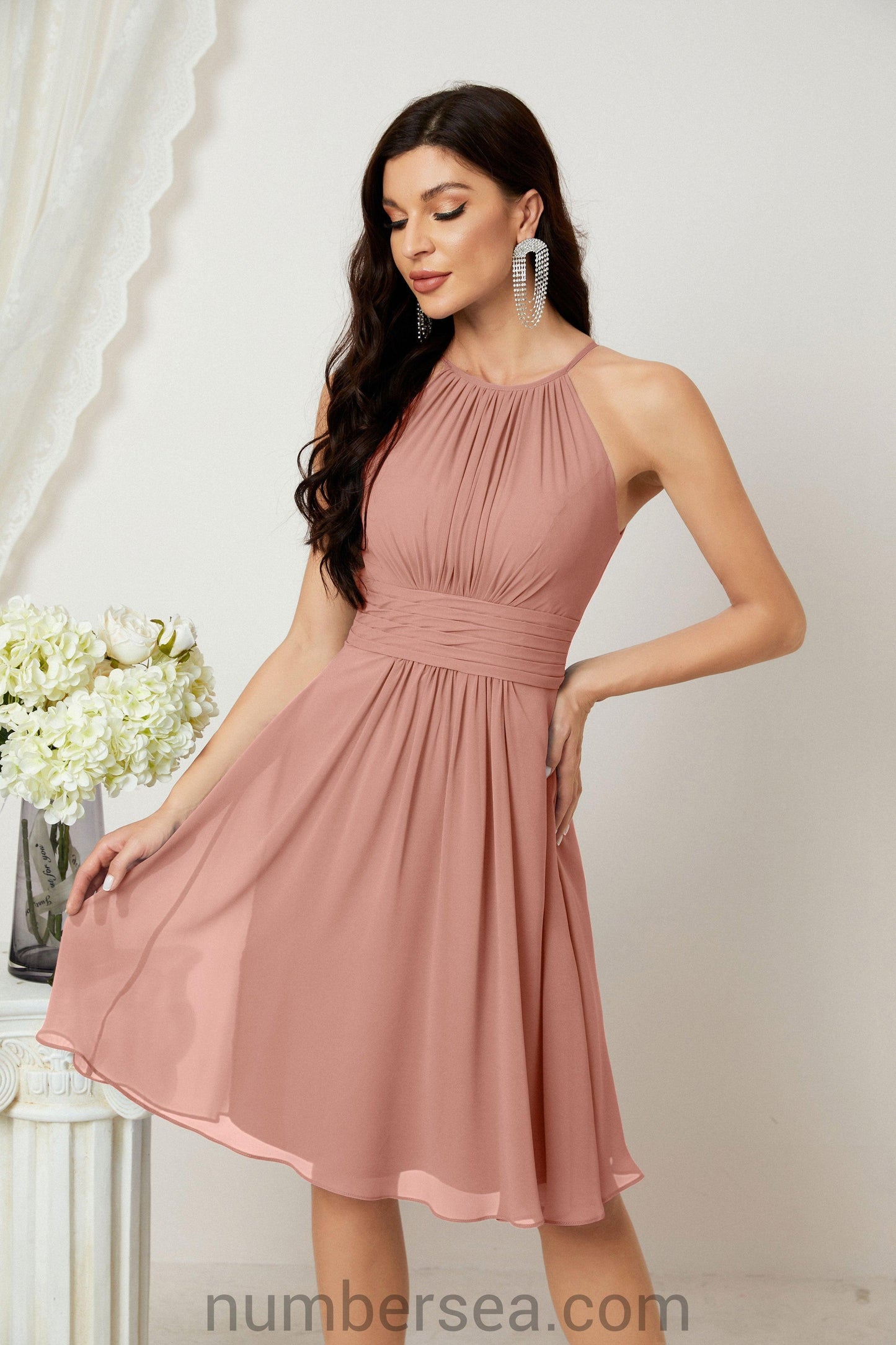 Halter Homecoming Dresses Formal Evening Party Cocktail Dress 28011