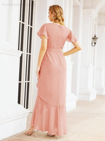 Baoleely Ruffled Bridesmaid Dresses Mermaid Formal Violin Evening Party Prom Gowns 28042