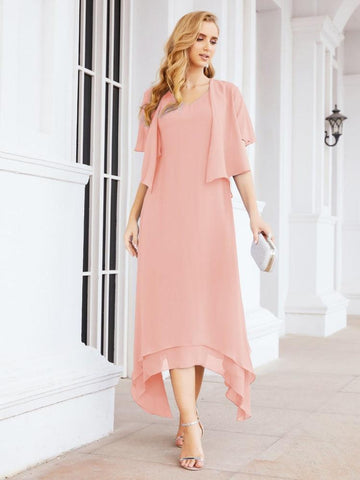 Sunnderly Two-Piece A-line Mother of The Bride Dress Formal Party Gown Dress SY28073