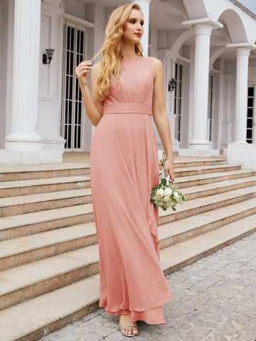 Baoleely Bridesmaid Dresses for Wedding Ruffles Long Formal Prom Gowns 28039